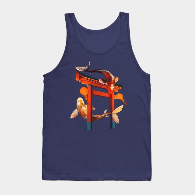 Koi Fish Tank Top by raphodraws